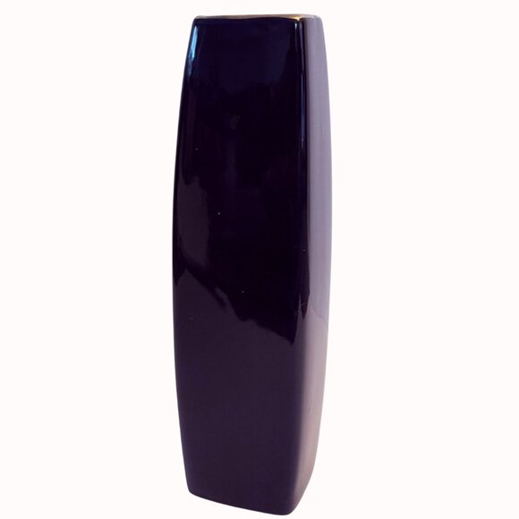 Japanese Peacock Vase Cobalt Blue VTG Tall Square Cylinder Floral Kutani Style - Picture 11 of 16